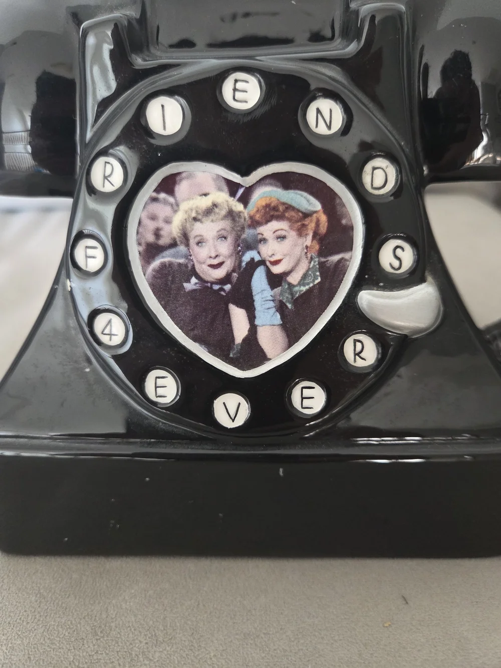 Black Retro Ceramic Telephone Decor - I Love Lucy 1950s